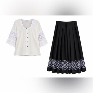 Ernst Licht German Folk Maxi‎ Skirt & Blouse Set 14/10